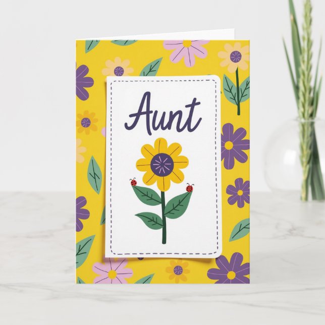 Tarjeta de Arte del Día de las Tías Queridas (Anverso)