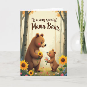 Tarjeta de arte del día de Mamá Osa Dulce