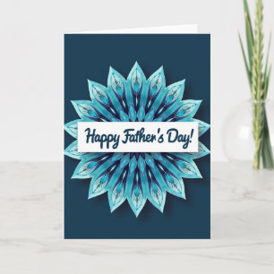 Tarjeta de arte del Día del Padre azul marino