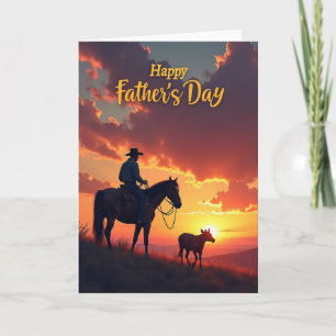 Tarjeta de arte del Día del Padre con cielo ardien