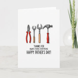 Tarjeta de arte del Día del Padre con herramientas
