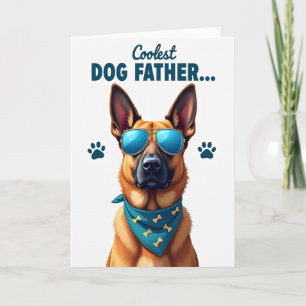 Tarjeta de arte del Día del Padre con perro genial