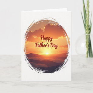 Tarjeta de arte del Día del Padre con puesta de so