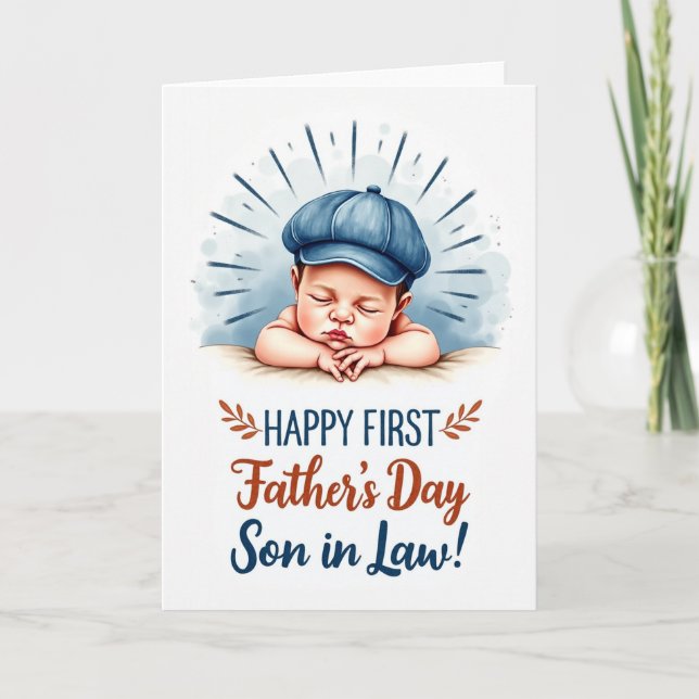 Tarjeta de arte del Día del Padre con querubín (Anverso)