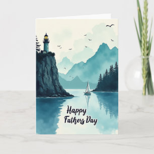 Tarjeta de arte del Día del Padre del Faro