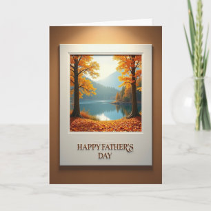 Tarjeta de arte del Día del Padre en el lago
