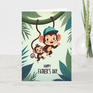 Tarjeta de arte del Día del Padre en la selva