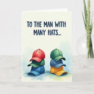 Tarjeta de arte del Día del Padre "Muchos sombrero