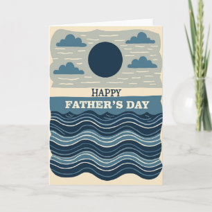 Tarjeta de arte del Día del Padre náutico