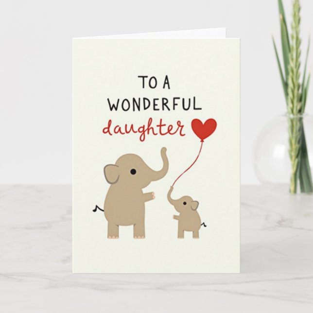 Tarjeta de arte del dulce día de las hijas (Anverso)