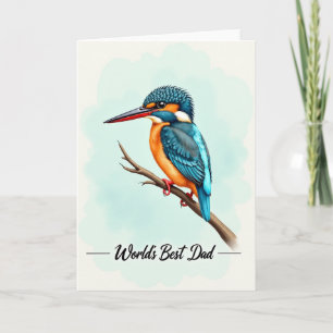 Tarjeta de arte del mejor papá Pájaro azul verdoso