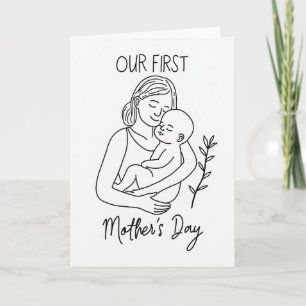 Tarjeta de arte del primer día de las madres