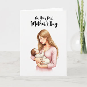 Tarjeta de arte del primer día de las madres tiern