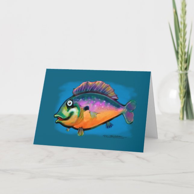 Tarjeta de arte divertida de pesca (Anverso)