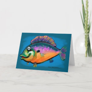 Tarjeta de arte divertida de pesca