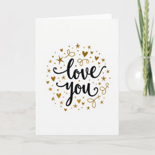 Tarjeta de Arte Dorado Te Amo