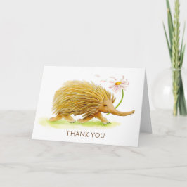 Tarjeta de arte Echidna whimsy animal acuarcolor