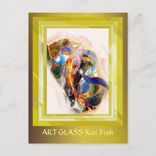 Tarjeta de Arte Elegante para peces de marco dorad