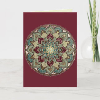 Tarjeta de arte en blanco con vibra hippie de mand
