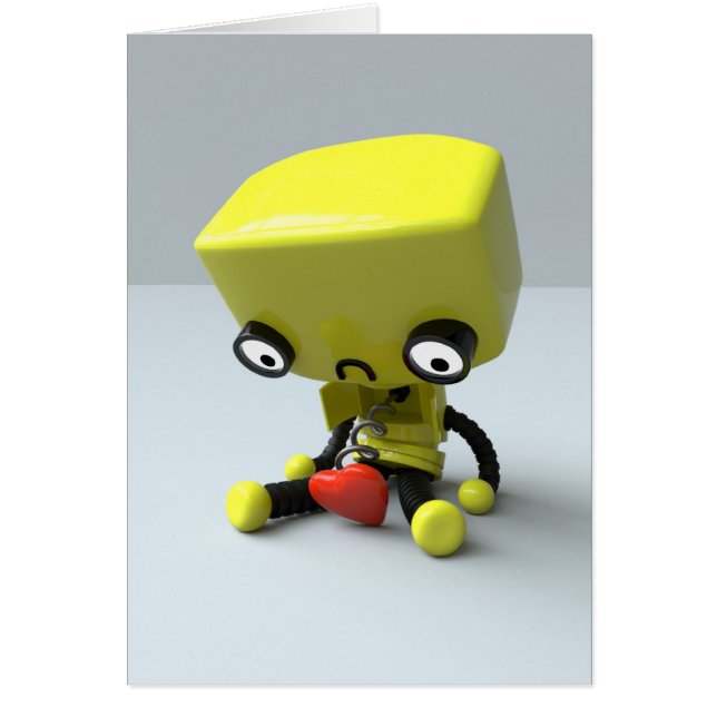 Tarjeta de arte en blanco - Robot triste (Frente)