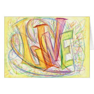 Tarjeta de arte en vivo de Word inspirador