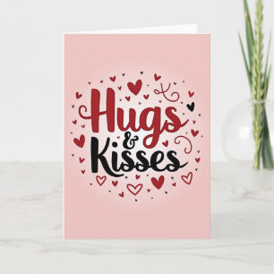 Tarjeta de Arte Encantador Abrazos Besos