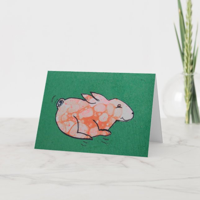 Tarjeta de arte enmarcable del conejo de Pascua (Anverso)