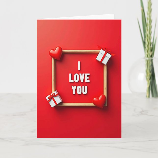 Tarjeta de Arte enmarcado 'Te Amo' (Anverso)