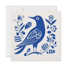 Tarjeta de Arte Escandinavo Folk Bird
