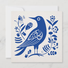 Tarjeta de Arte Escandinavo Folk Bird