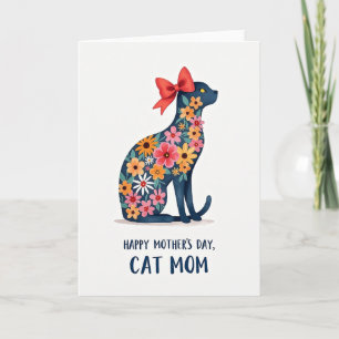 Tarjeta de arte felino azul medianoche