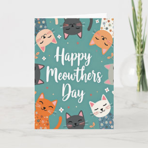Tarjeta de arte felino del dulce día de las madres