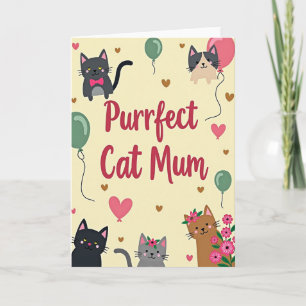 Tarjeta de arte felino para mamá perfecta