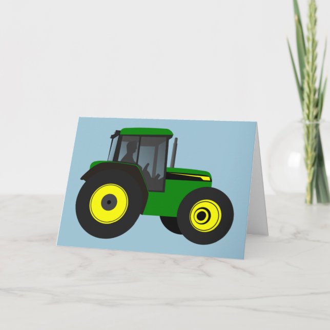 Tarjeta de arte Feliz Cumpleaños/Tractor (Anverso)