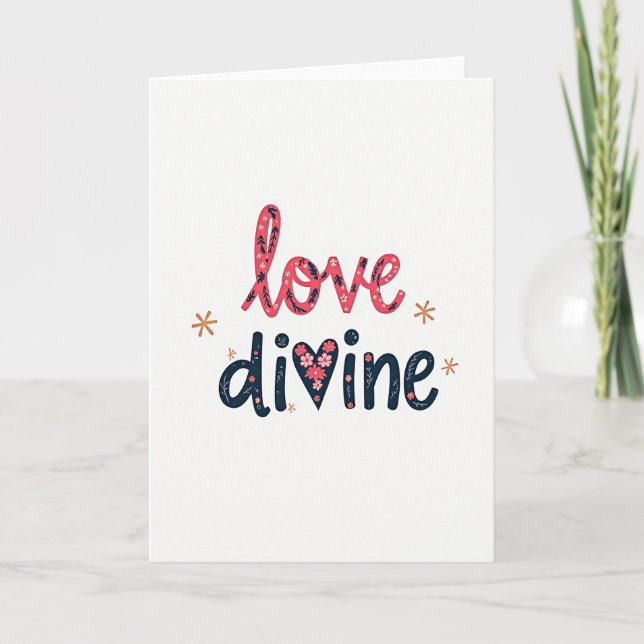 Tarjeta de Arte Floral Amor Divino (Anverso)