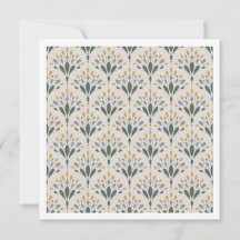 Tarjeta de arte floral Art Deco elegante