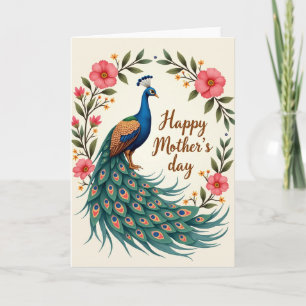 Tarjeta de arte floral aviar elegante