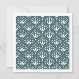 Tarjeta de arte floral botánico folk verde bosque 