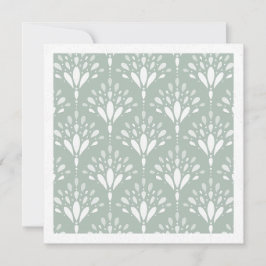 Tarjeta de arte floral botánico suave en verde sal