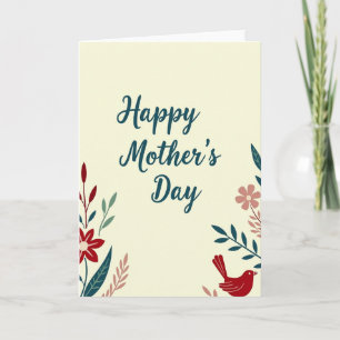 Tarjeta de arte floral con escritura en teal