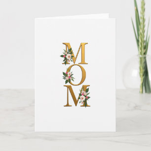 Tarjeta de arte floral con nombre dorado