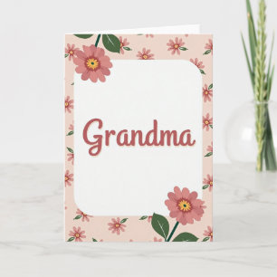 Tarjeta de Arte Floral de Abuelitas Dulces