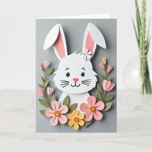 Tarjeta de arte floral de amigo de papel
