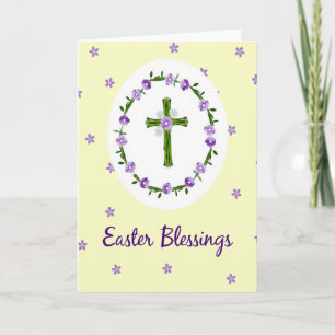 Tarjeta de Arte Floral de Bendiciones de Primavera