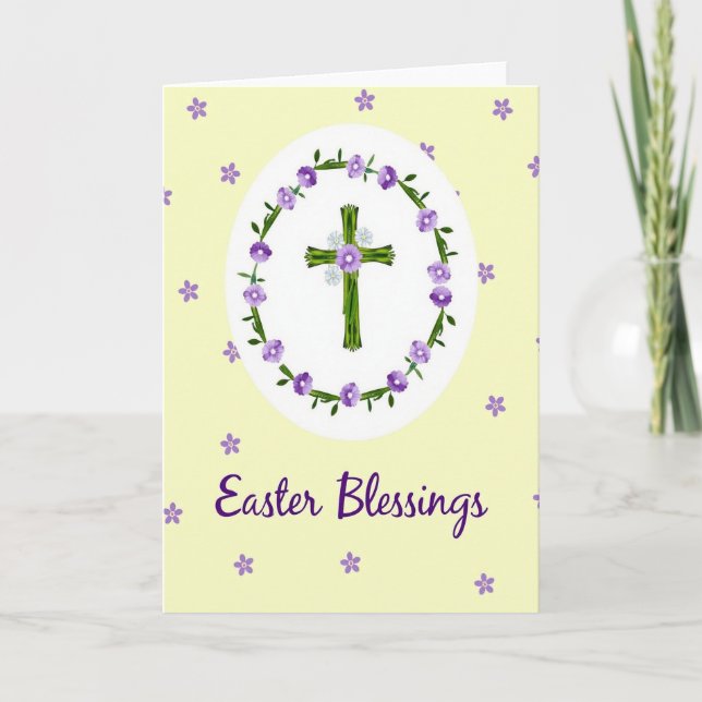 Tarjeta de Arte Floral de Bendiciones de Primavera (Anverso)