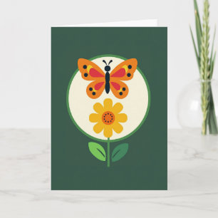 Tarjeta de Arte Floral de Insectos Punteados