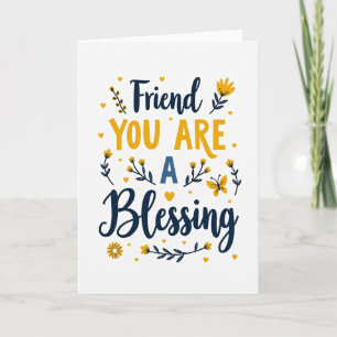 Tarjeta de Arte Floral de la Bendición del Amigo