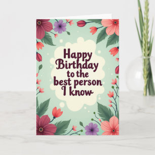 Tarjeta de arte floral de la mejor persona