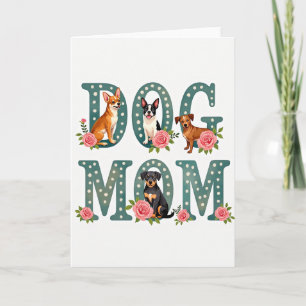 Tarjeta de Arte Floral de Mamá Perruna