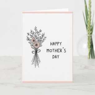 Tarjeta de Arte Floral de Melocotón Botánico